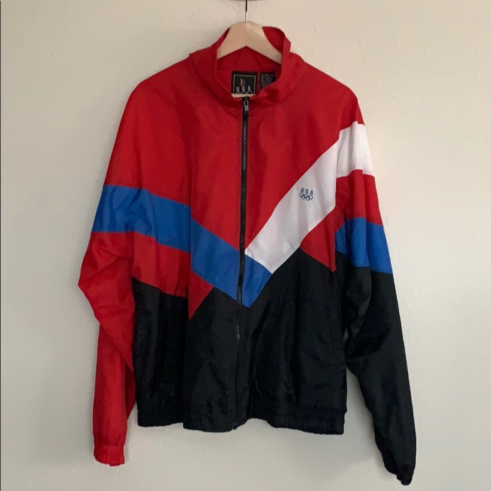 Large USA Olympic windbreaker jacket